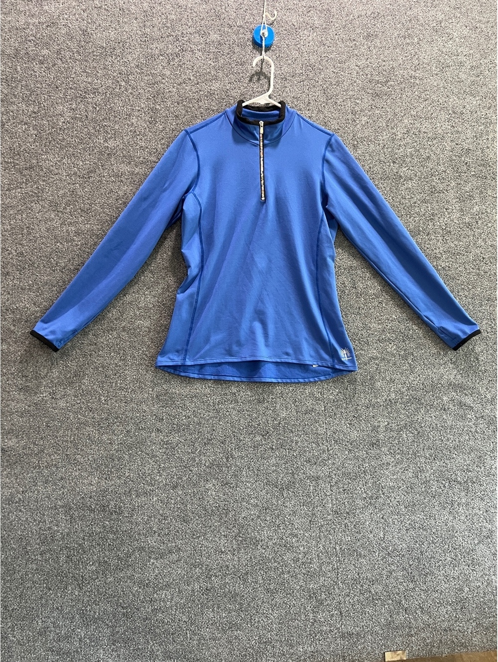 Snow Angel Blue Long Sleeve Half-Zip Performance Shirt Medium
